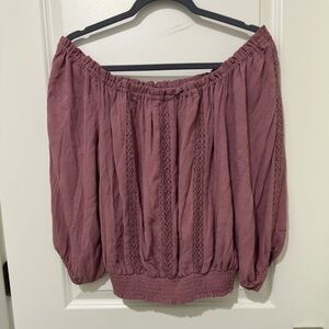Aeropostale Pink Relaxed 3/4 Sleeve Blouse